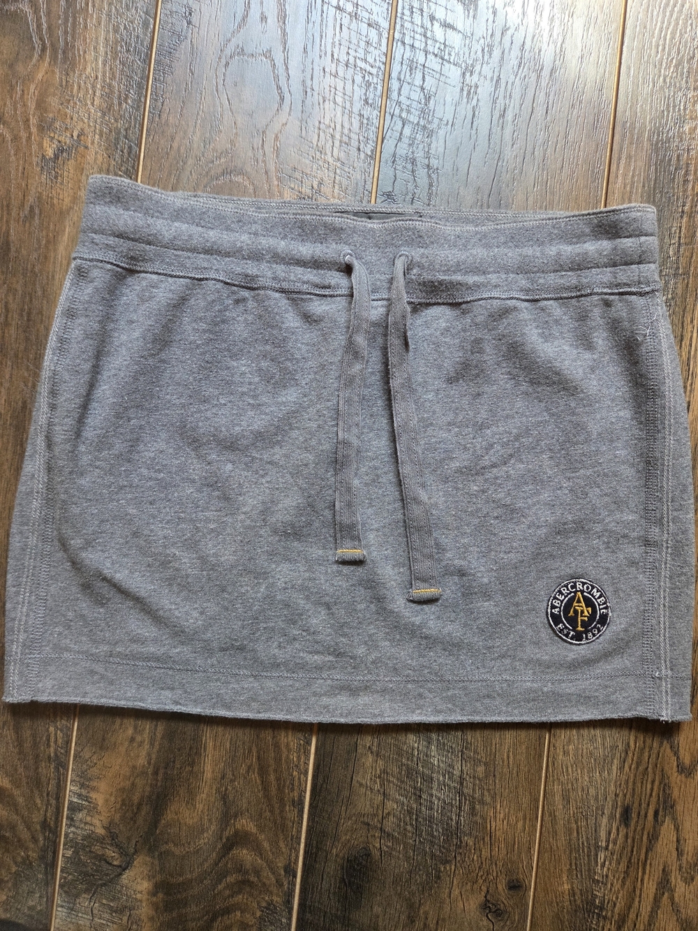 VTG Y2K Abercrombie & Fitch Gray Sweatshirt Mini Skirt Drawstring Small Crest